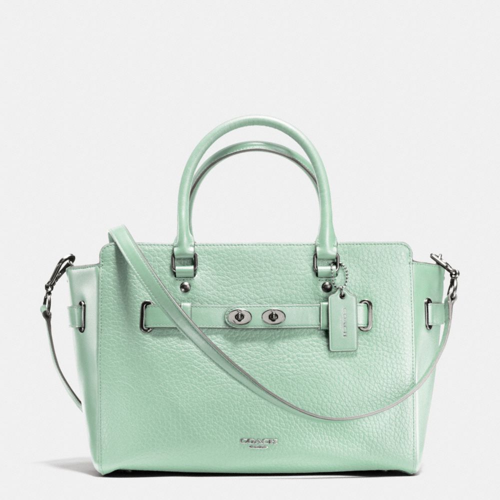 COACH BLAKE CARRYALL IN BUBBLE LEATHER - SILVER/SEAGLASS - f35689