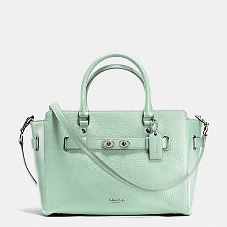 COACH BLAKE CARRYALL IN BUBBLE LEATHER - SILVER/SEAGLASS - f35689