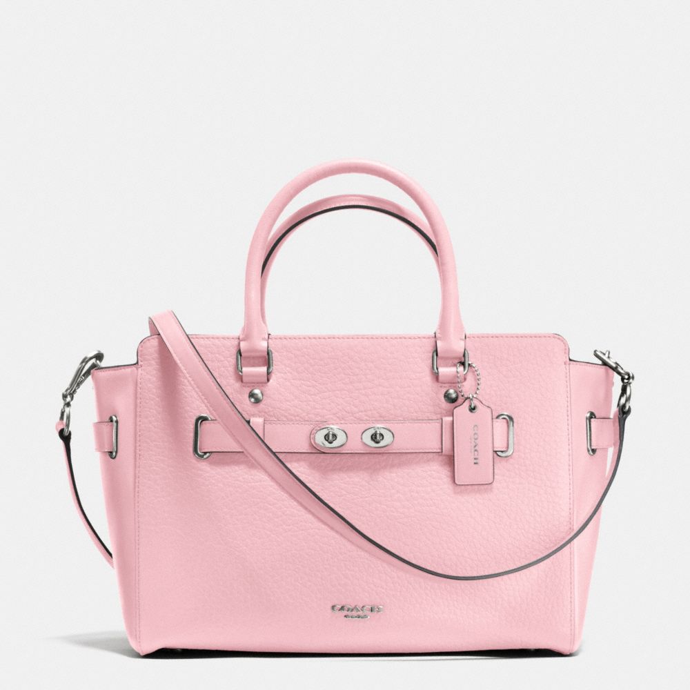 COACH f35689 BLAKE CARRYALL IN BUBBLE LEATHER SILVER/PETAL