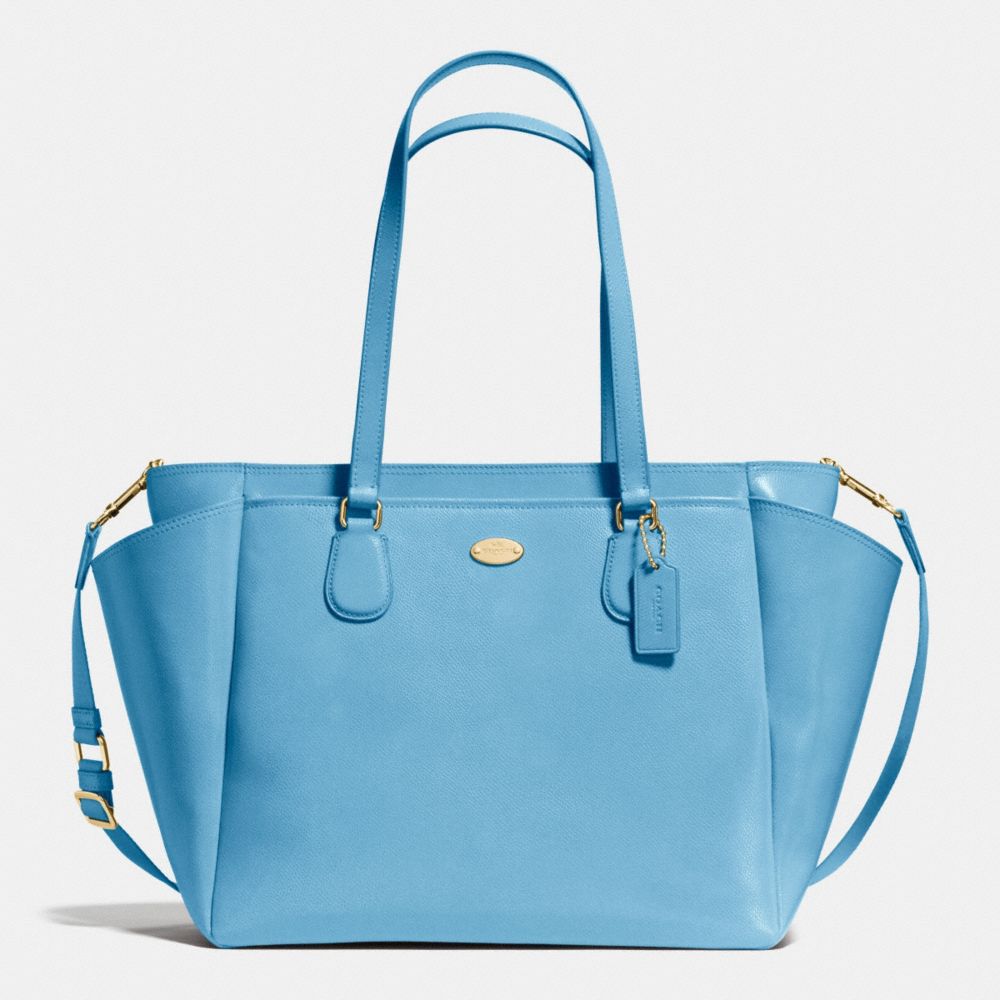 COACH f35702 BABY BAG IN CROSSGRAIN LEATHER IMITATION GOLD/BLUEJAY