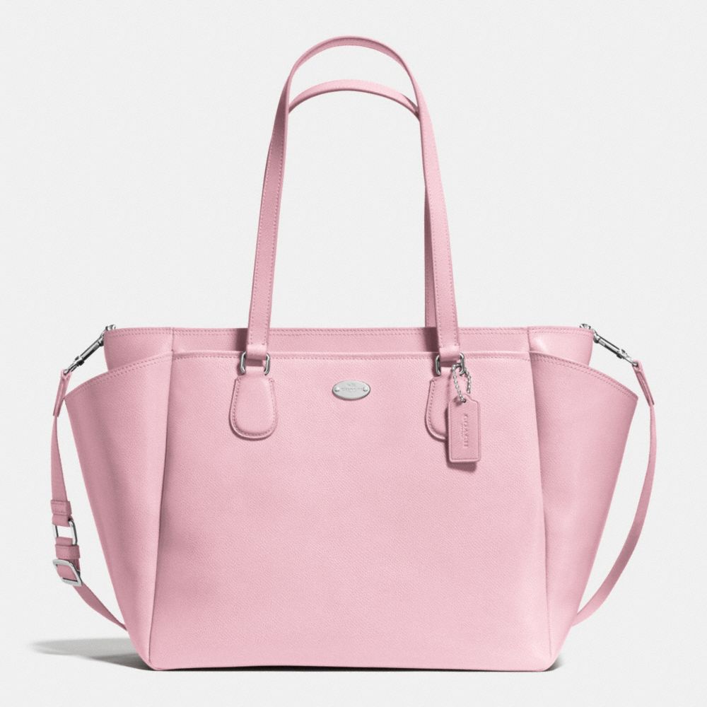 BABY BAG IN CROSSGRAIN LEATHER - f35702 - SILVER/PETAL