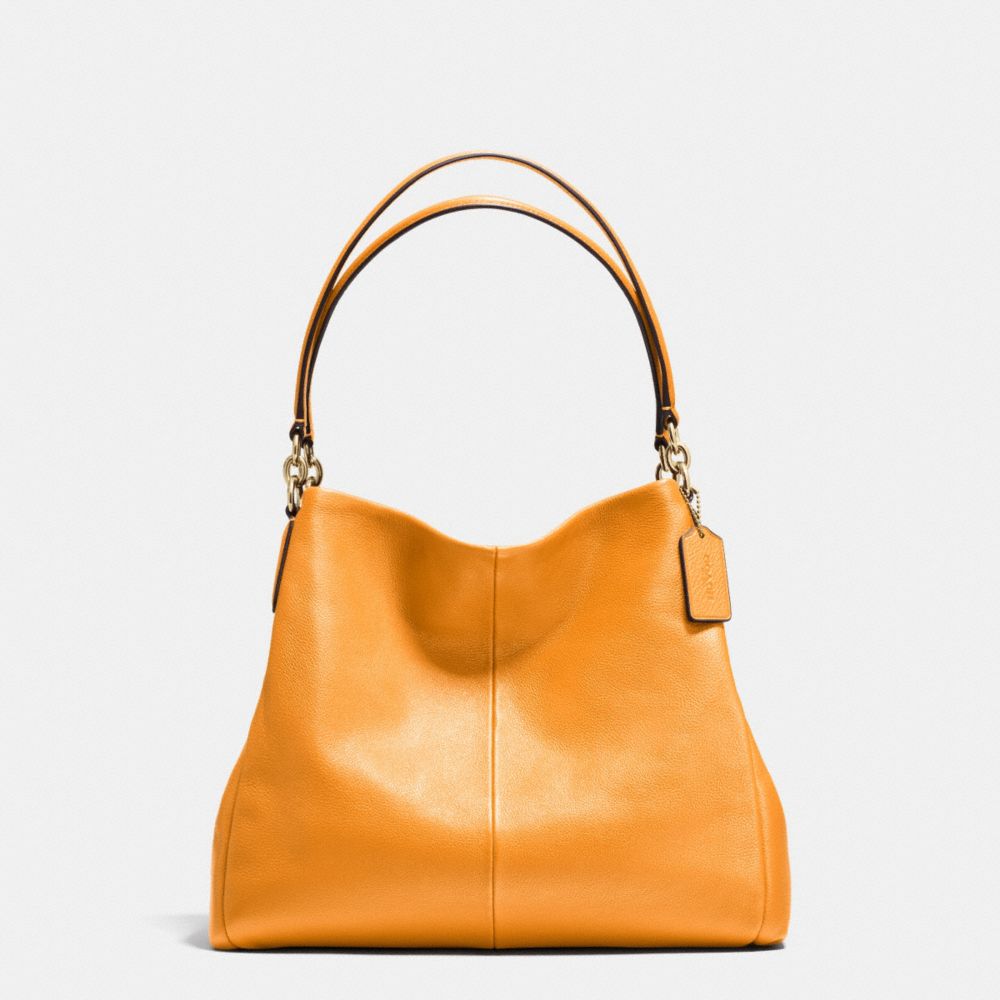 COACH F35723 PHOEBE SHOULDER BAG IN PEBBLE LEATHER IMITATION-GOLD/ORANGE-PEEL