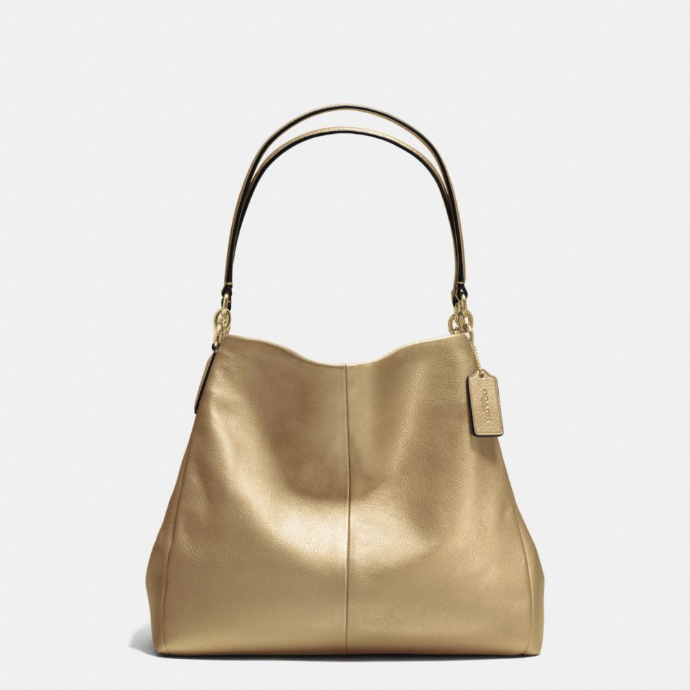 PHOEBE SHOULDER BAG IN PEBBLE LEATHER - f35723 - IMITATION GOLD/GOLD