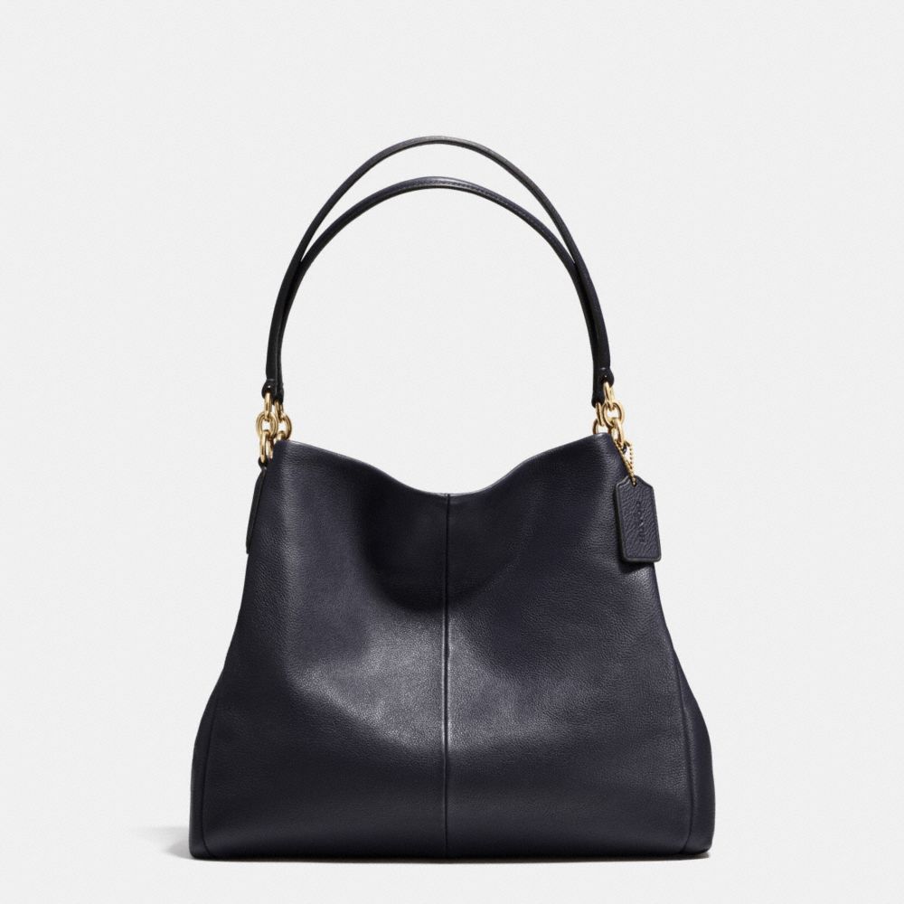COACH F35723 - PHOEBE SHOULDER BAG IN PEBBLE LEATHER IMITATION GOLD/MIDNIGHT