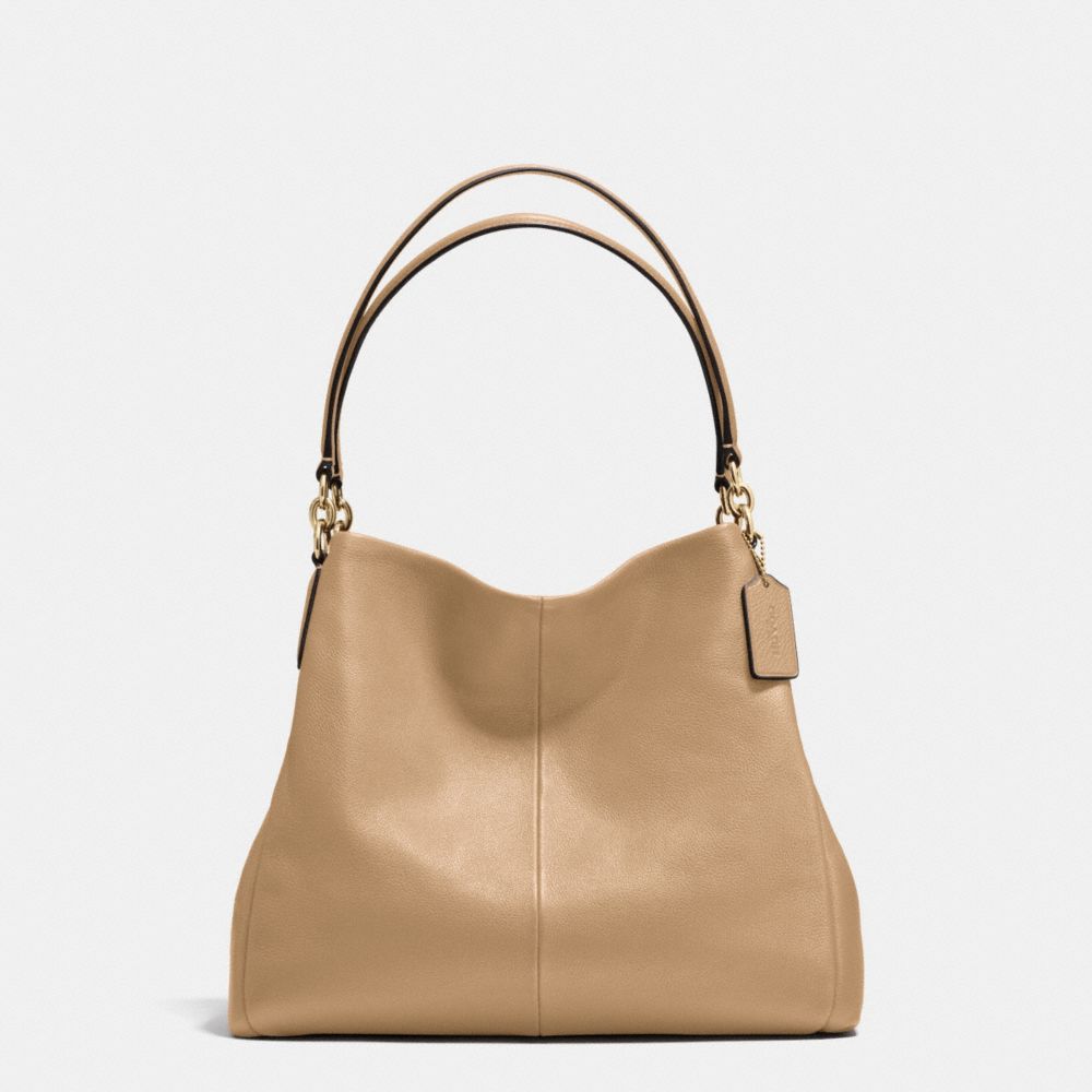 COACH F35723 Phoebe Shoulder Bag In Pebble Leather IMITATION GOLD/NUDE