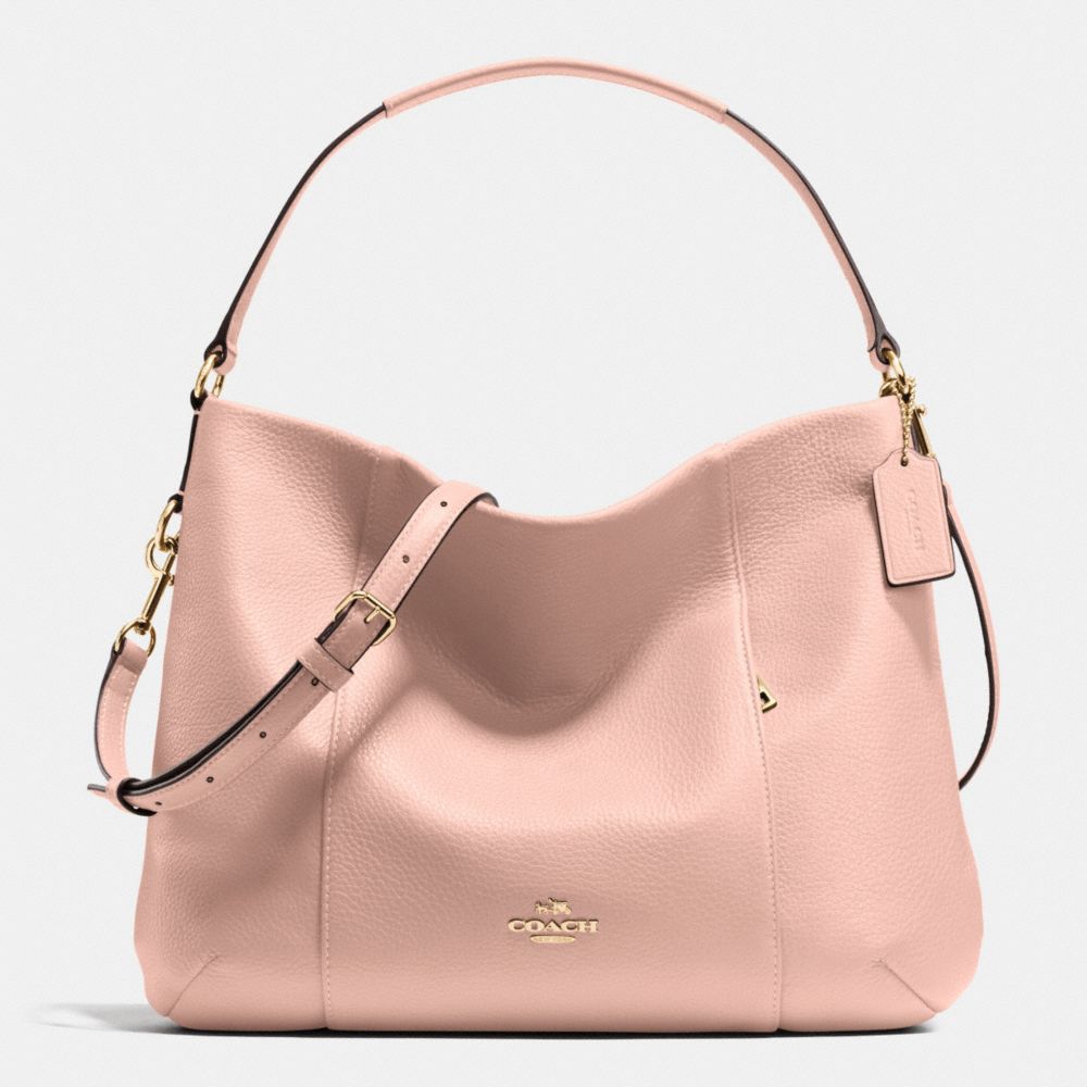 EAST/WEST ISABELLE SHOULDER BAG IN PEBBLE LEATHER - IMITATION GOLD/PEACH ROSE - COACH F35809