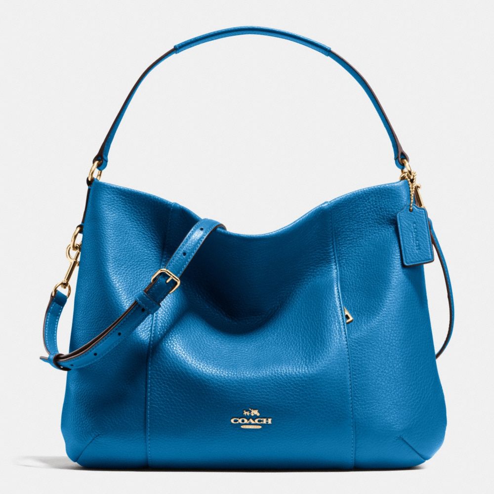 EAST/WEST ISABELLE SHOULDER BAG IN PEBBLE LEATHER - f35809 - IMITATION GOLD/BRIGHT MINERAL