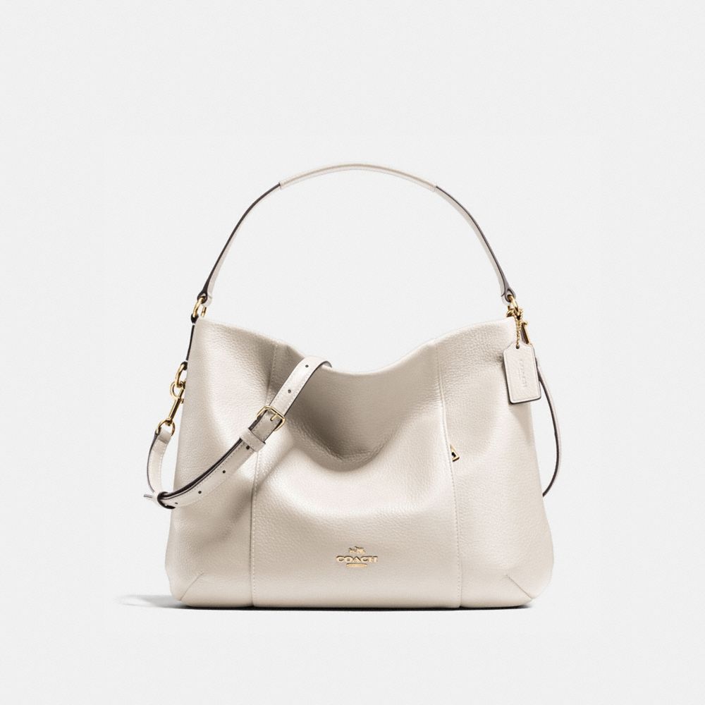 COACH F35809 EAST/WEST ISABELLE SHOULDER BAG IN PEBBLE LEATHER IMITATION-GOLD/CHALK