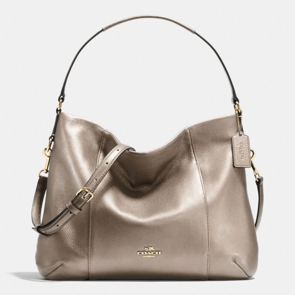 EAST/WEST ISABELLE SHOULDER BAG IN PEBBLE LEATHER - f35809 - LIGHT GOLD/METALLIC