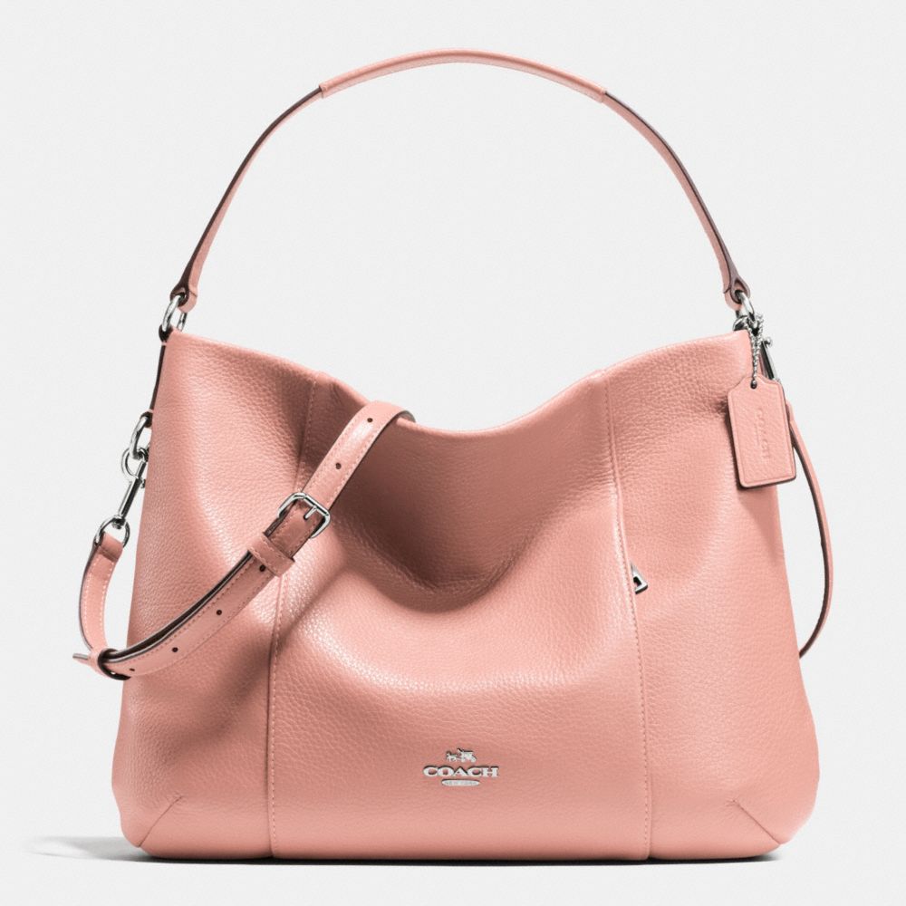 EAST/WEST ISABELLE SHOULDER BAG IN PEBBLE LEATHER - f35809 - SILVER/BLUSH