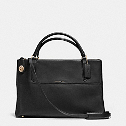 BOROUGH BAG IN CROSSGRAIN LEATHER - LIGHT GOLD/BLACK - COACH F35833