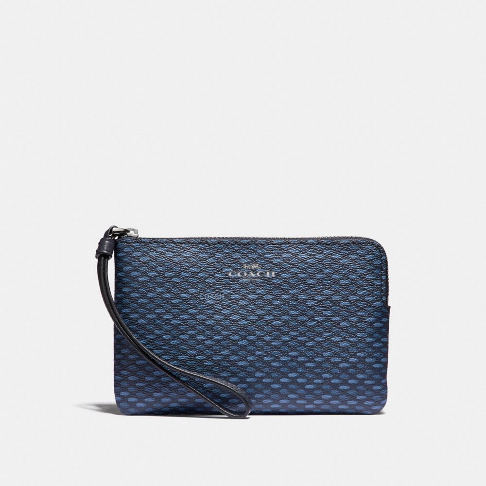 CORNER ZIP WRISTLET WITH LEGACY PRINT - f35869 - SILVER/NAVY