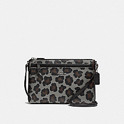EAST/WEST POP CROSSBODY WITH OCELOT PRINT - COACH f35896 - SILVER/GREY MULTI