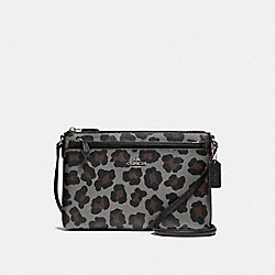 EAST/WEST POP CROSSBODY WITH OCELOT PRINT - f35896 - SILVER/GREY MULTI