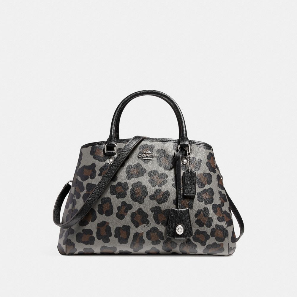 SMALL MARGOT CARRYALL IN OCELOT PRINT COATED CANVAS - SILVER/GREY MULTI - COACH F35897