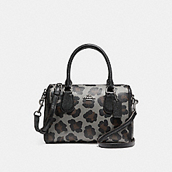 COACH F35899 - MINI BENNETT SATCHEL WITH OCELOT PRINT SILVER/GREY MULTI