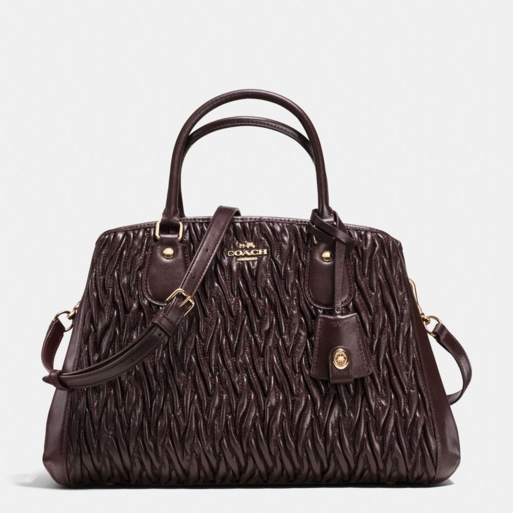 SMALL MARGOT CARRYALL IN TWISTED GATHERED LEATHER - IMOXB - COACH F35910