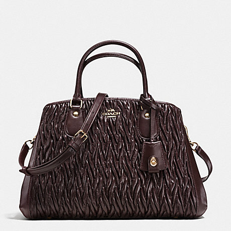 COACH F35910 SMALL MARGOT CARRYALL IN TWISTED GATHERED LEATHER IMOXB