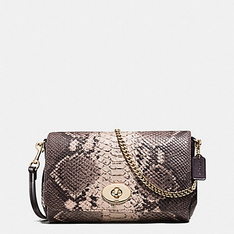 COACH F35916 MINI RUBY CROSSBODY IN PYTHON EMBOSSED LEATHER LIGHT-GOLD/GREY-MULTI