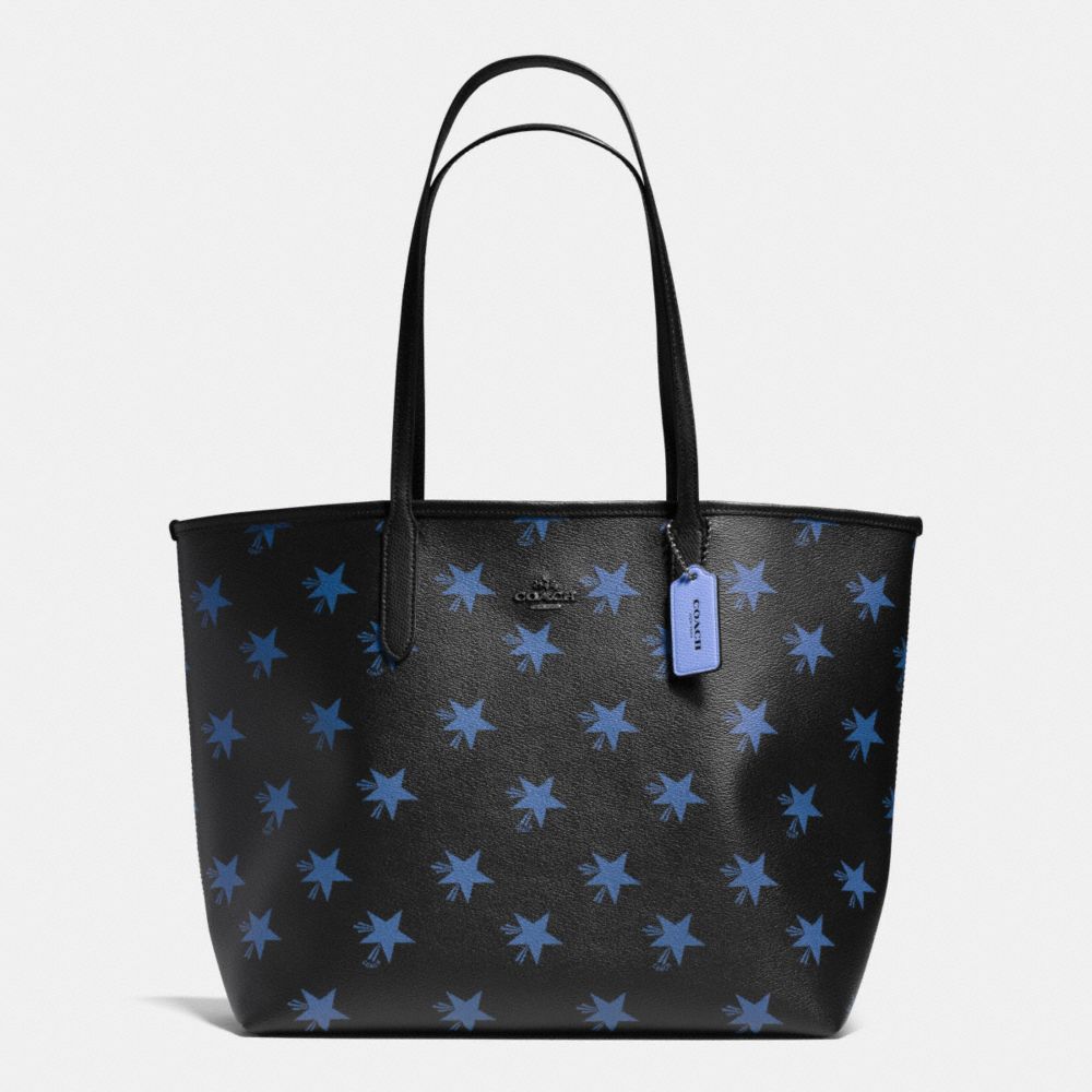 COACH F35917 City Tote In Star Canyon Print Coated Canvas QB/BLUE MULTICOLOR