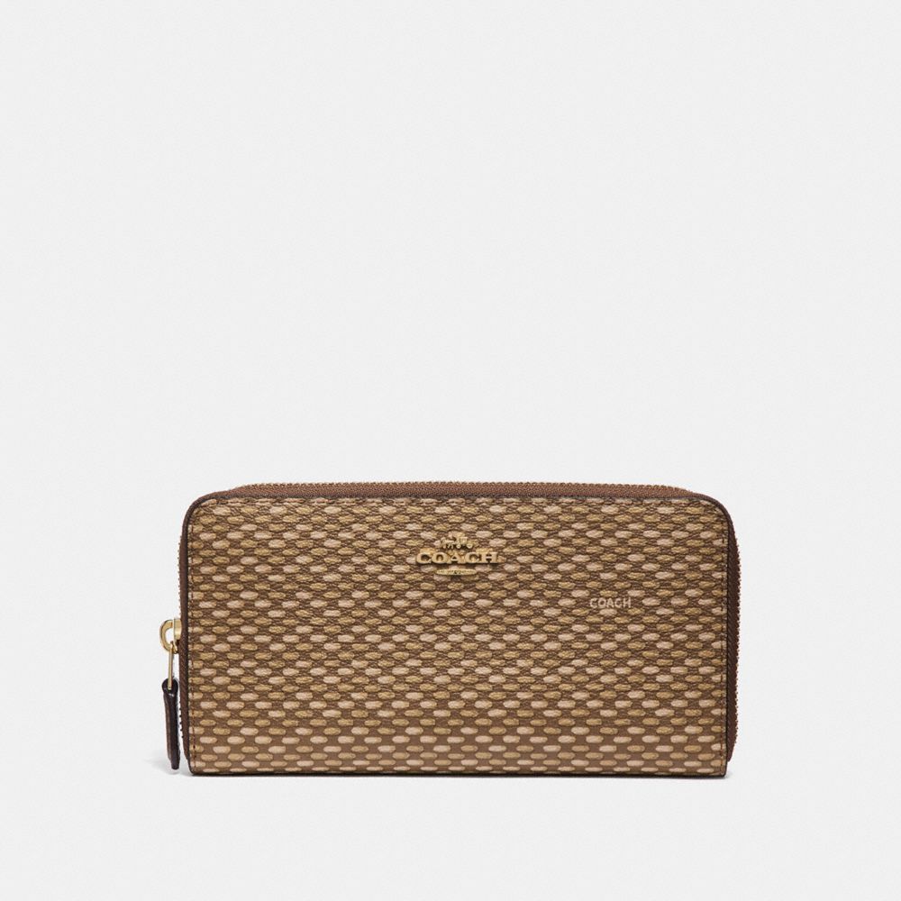 ACCORDION ZIP WALLET WITH LEGACY PRINT - COACH f35925 - NEUTRAL/light gold