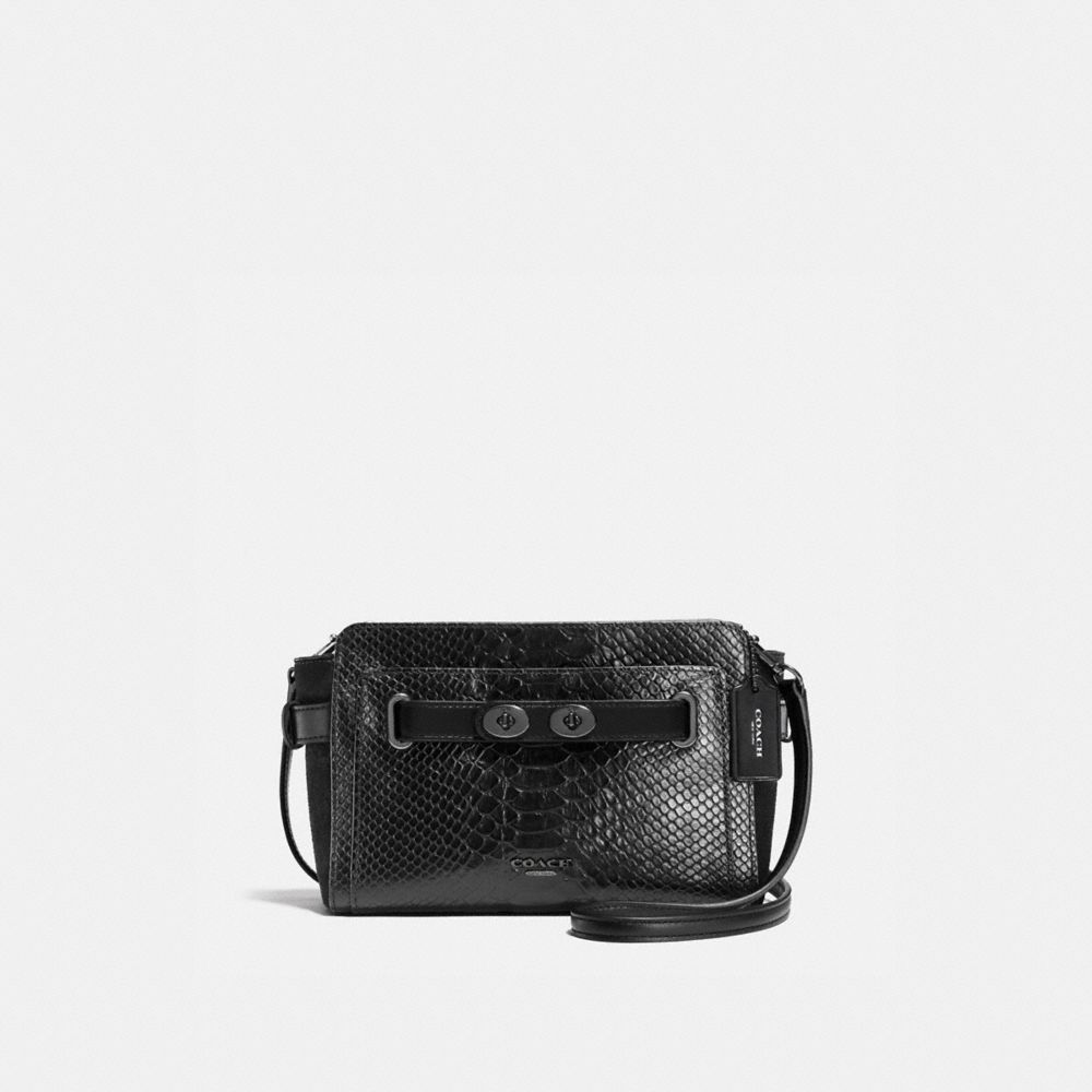 BLAKE CROSSBODY IN EXOTIC EMBOSSED MIX LEATHER - ANTIQUE NICKEL/BLACK - COACH F35930