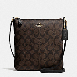 COACH NORTH/SOUTH CROSSBODY IN SIGNATURE - LIGHT GOLD/BROWN/BLACK - F35940