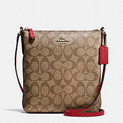 COACH NORTH/SOUTH CROSSBODY IN SIGNATURE - IMITATION GOLD/KHAKI - F35940