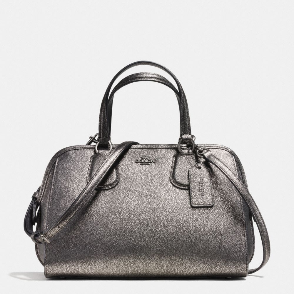 COACH f35964 NOLITA SATCHEL IN METALLIC PEBBLE LEATHER ANTIQUE NICKEL/GUNMETAL