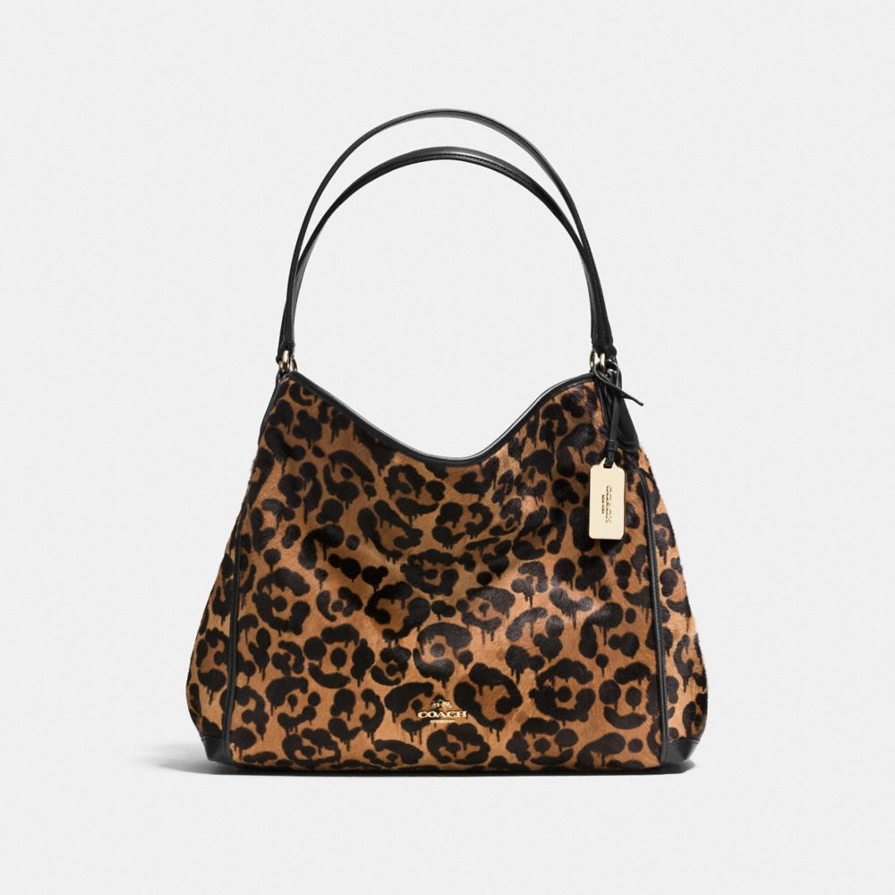 COACH F35977 Edie Shoulder Bag With Ocelot Print WILD BEAST/LIGHT GOLD