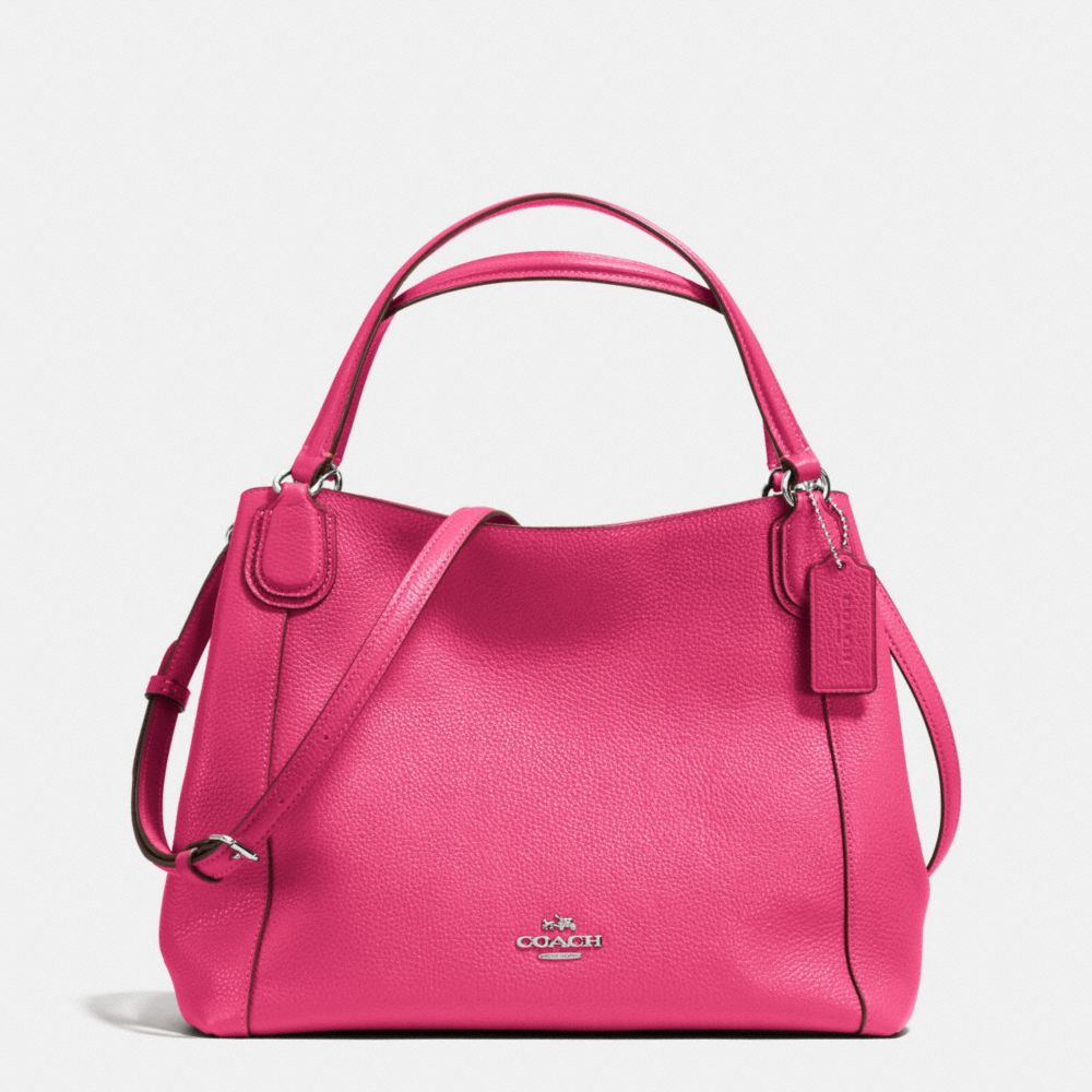 edie shoulder bag 28 in pebble leather