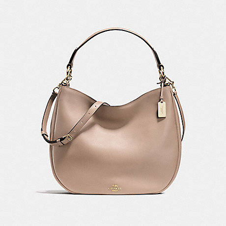 COACH F36026 COACH NOMAD HOBO IN GLOVETANNED LEATHER LIGHT-GOLD/STONE