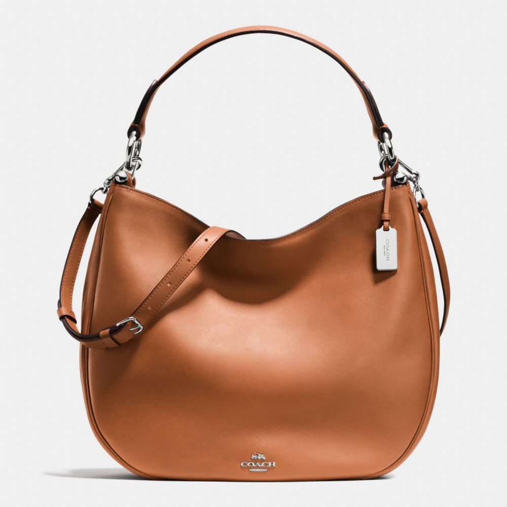 COACH F36026 Coach Nomad Hobo In Glovetanned Leather SILVER/SADDLE