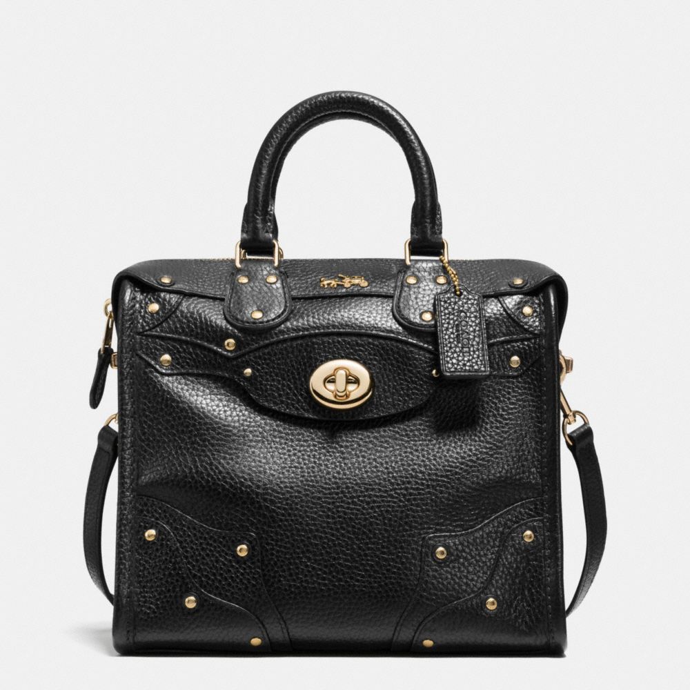 MINI RHYDER 33 SATCHEL IN PEBBLE LEATHER - f36049 - LIGHT GOLD/BLACK