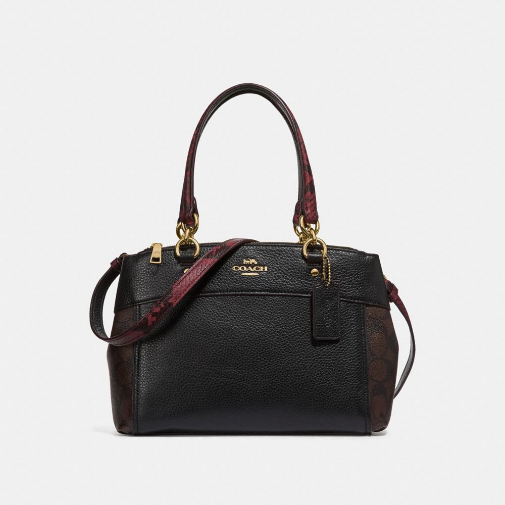 COACH F36083 - MINI BROOKE CARRYALL IN SIGNATURE CANVAS COLORBLOCK BROWN BLACK/MULTI/LIGHT GOLD