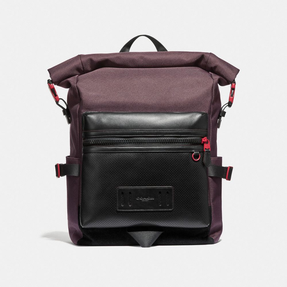 COACH F36090 Terrain Roll-top Backpack OXBLOOD/TRUE RED