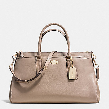 COACH MORGAN SATCHEL IN SUEDE EXOTIC TRIM LEATHER - LIGHT GOLD/STONE - f36125