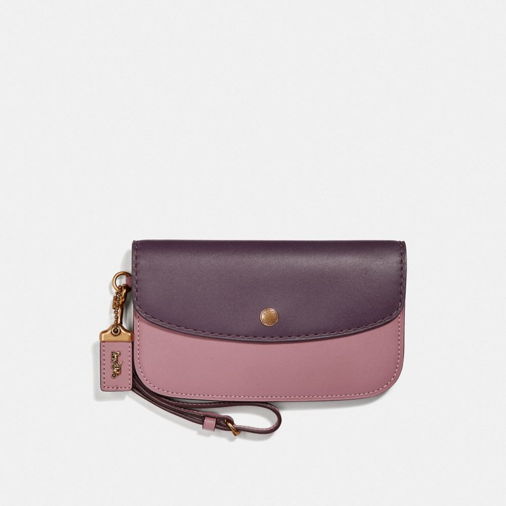 COACH CLUTCH IN COLORBLOCK - B4/PLUM MULTI - F36136