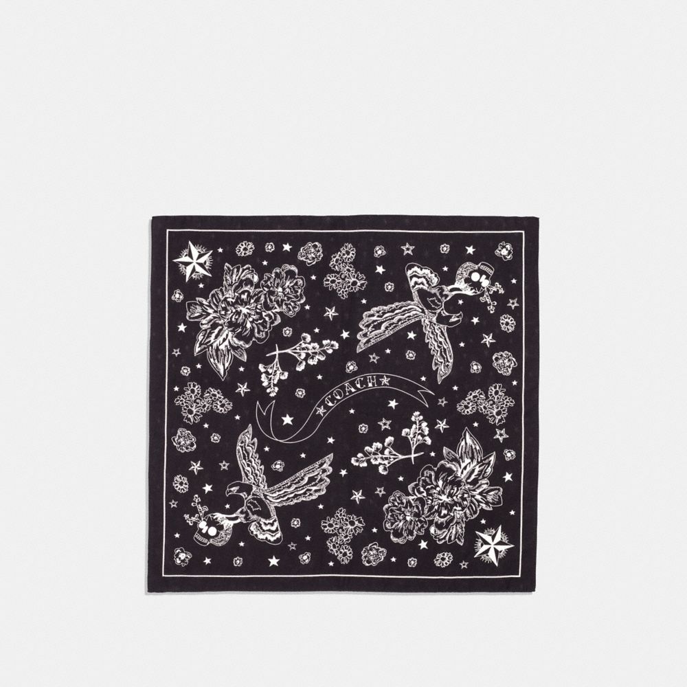 COACH F36159 - DREAM CATCHER COTTON SILK JACQUARD BANDANA BLACK