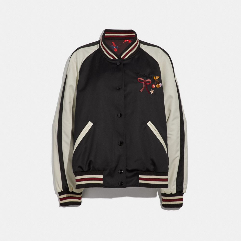 EMBROIDERED REVERSIBLE SOUVENIR JACKET - BLACK - COACH F36160