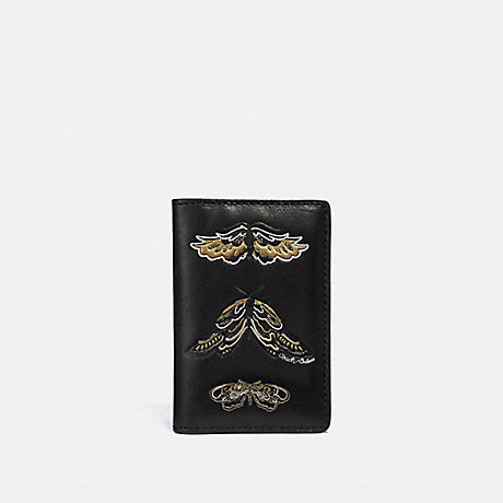 COACH F36191 CARD WALLET WITH TATTOO BLACK