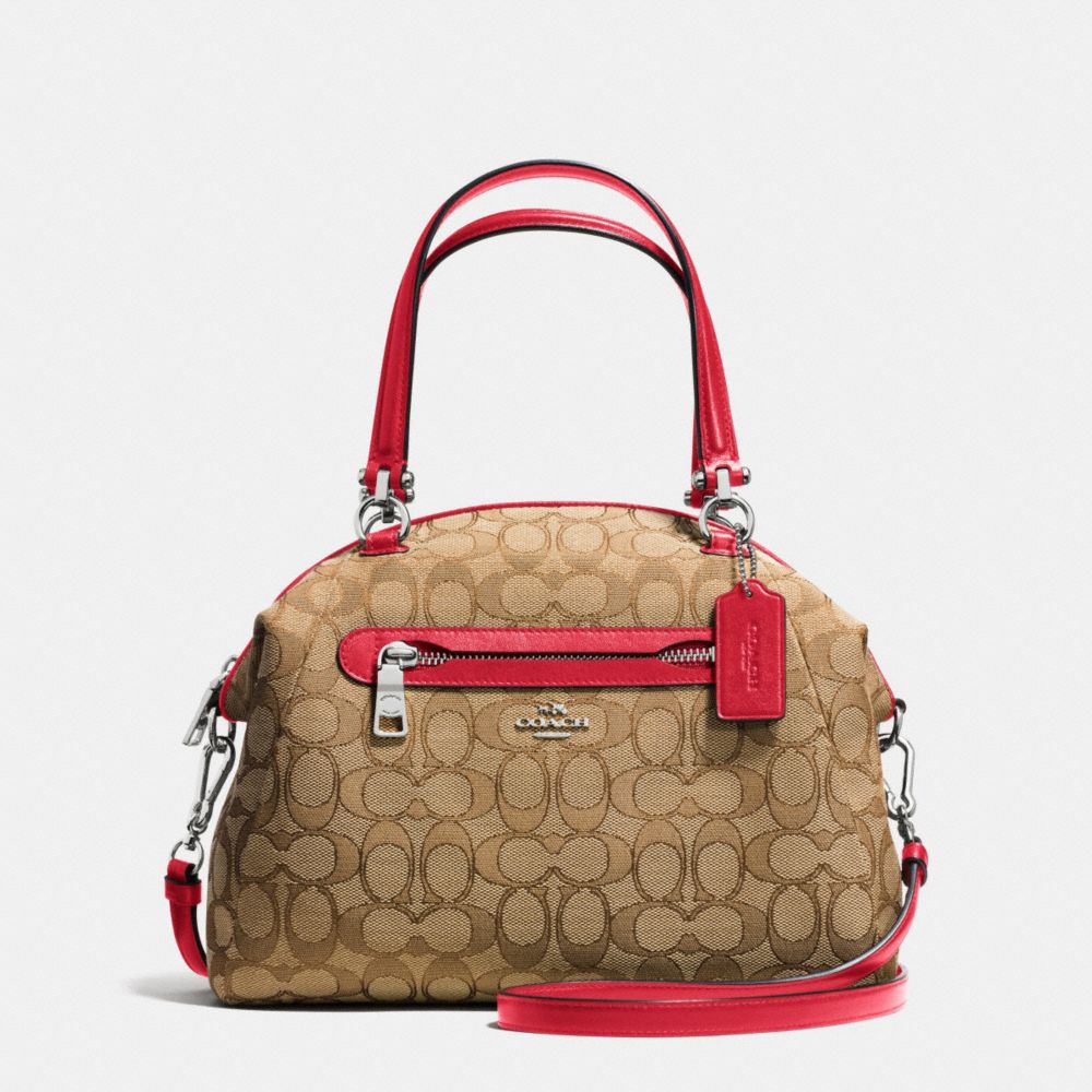 COACH F36311 Prairie Satchel In Signature SILVER/KHAKI/TRUE RED