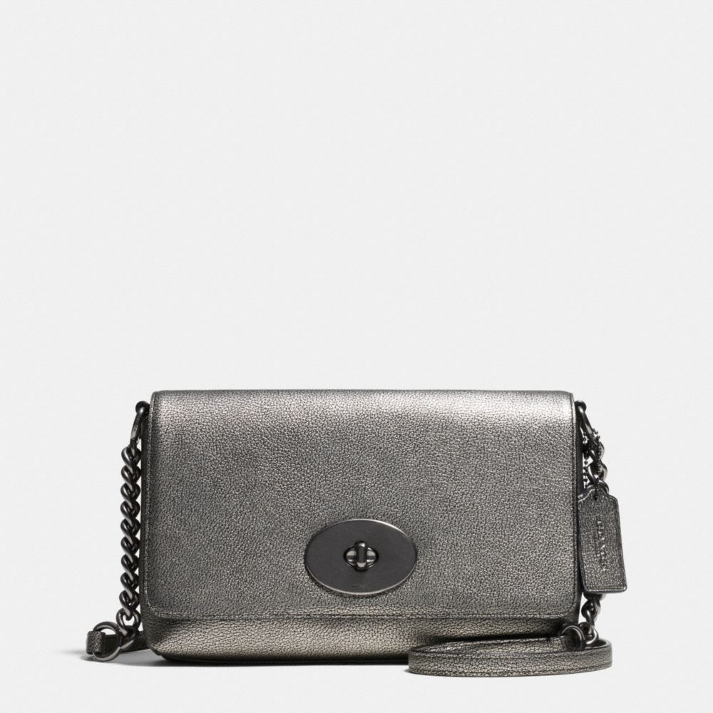 CROSSTOWN CROSSBODY IN METALLIC PEBBLE LEATHER - ANTIQUE NICKEL/GUNMETAL - COACH F36335