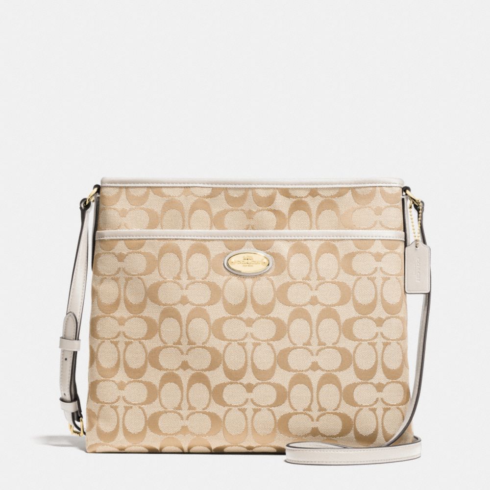 COACH F36378 - FILE BAG IN SIGNATURE  IMITATION GOLD/LIGHT KHAKI/CHALK