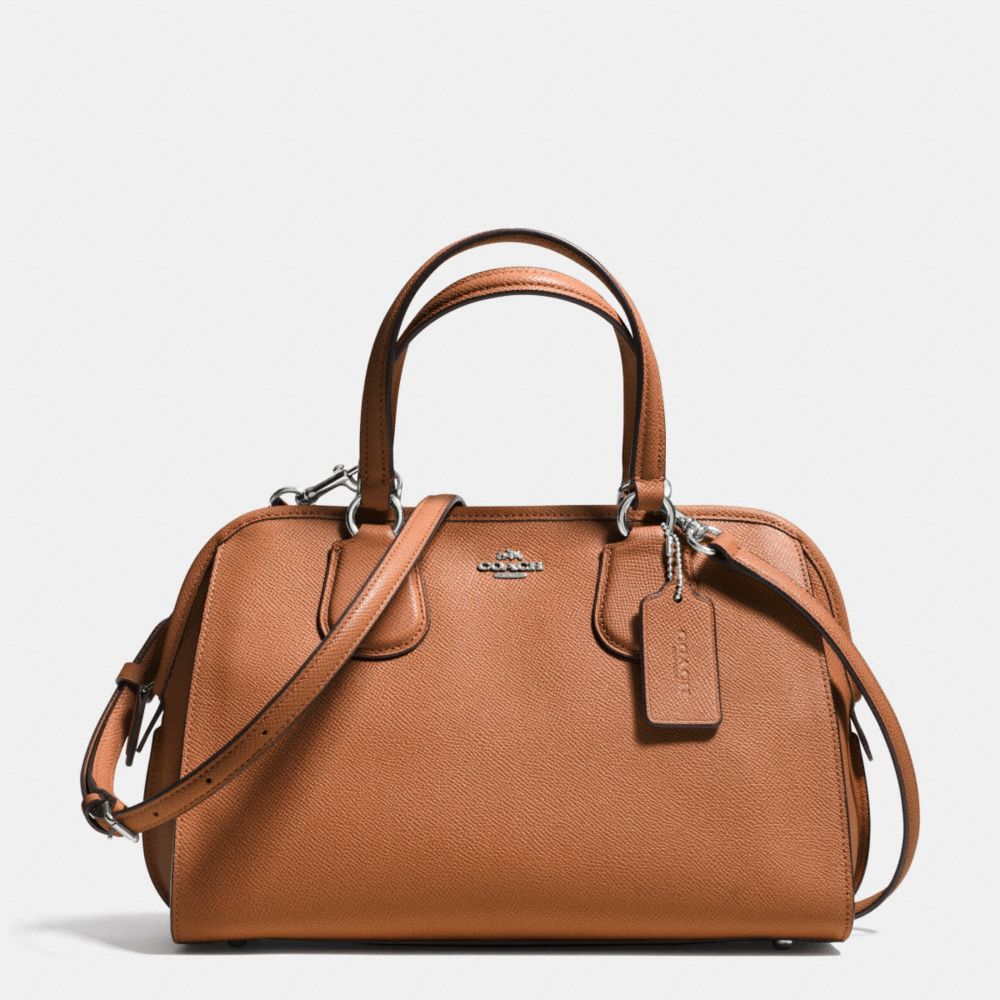 NOLITA SATCHEL IN CROSSGRAIN LEATHER - f36392 - SILVER/SADDLE