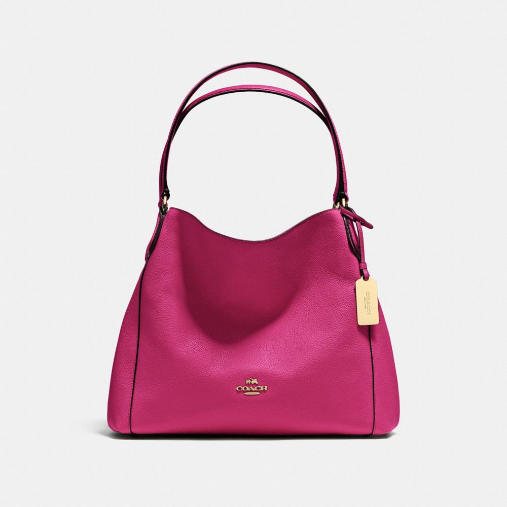 COACH f36464 EDIE SHOULDER BAG 31 CERISE/LIGHT GOLD