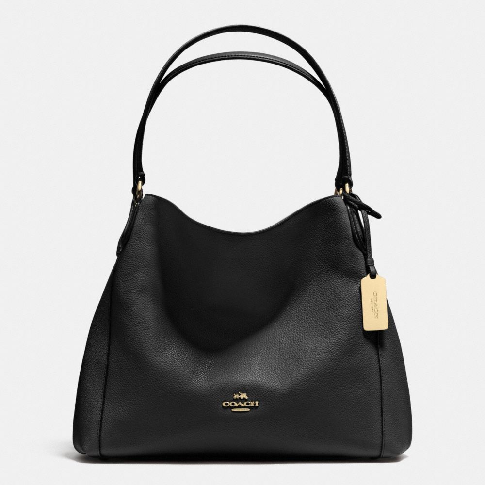 COACH F36464 Edie Shoulder Bag 31 In Pebble Leather LIGHT GOLD/BLACK