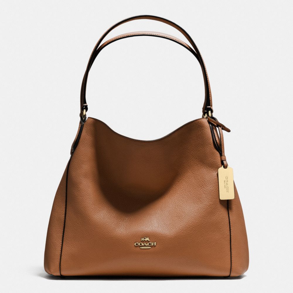 EDIE SHOULDER BAG 31 IN REFINED PEBBLE LEATHER - f36464 - LIGHT GOLD/SADDLE