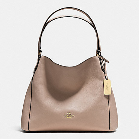 COACH F36464 EDIE SHOULDER BAG 31 IN REFINED PEBBLE LEATHER LIGHT-GOLD/STONE