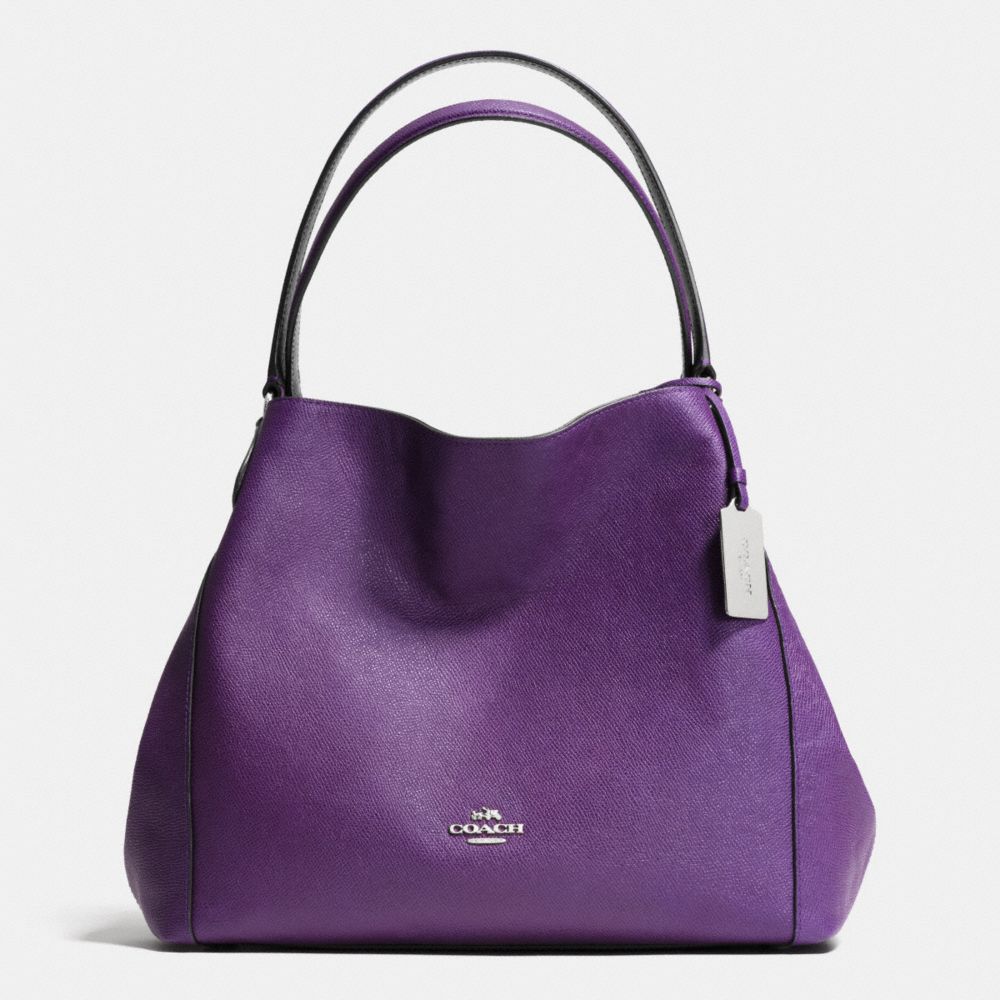 COACH EDIE 31 SHOULDER BAG IN CROSSGRAIN LEATHER - SILVER/VIOLET - F36468